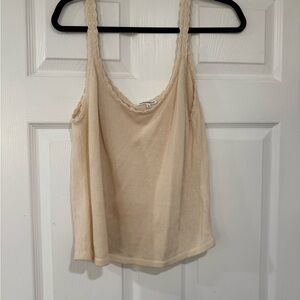 Reformation Cream Lace-Trim Camisole